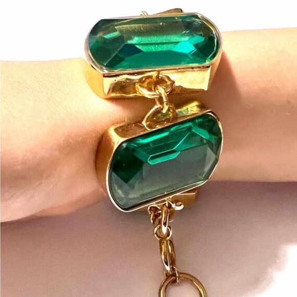 Vintage blue green crystal bracelet - Picture 4 of 5